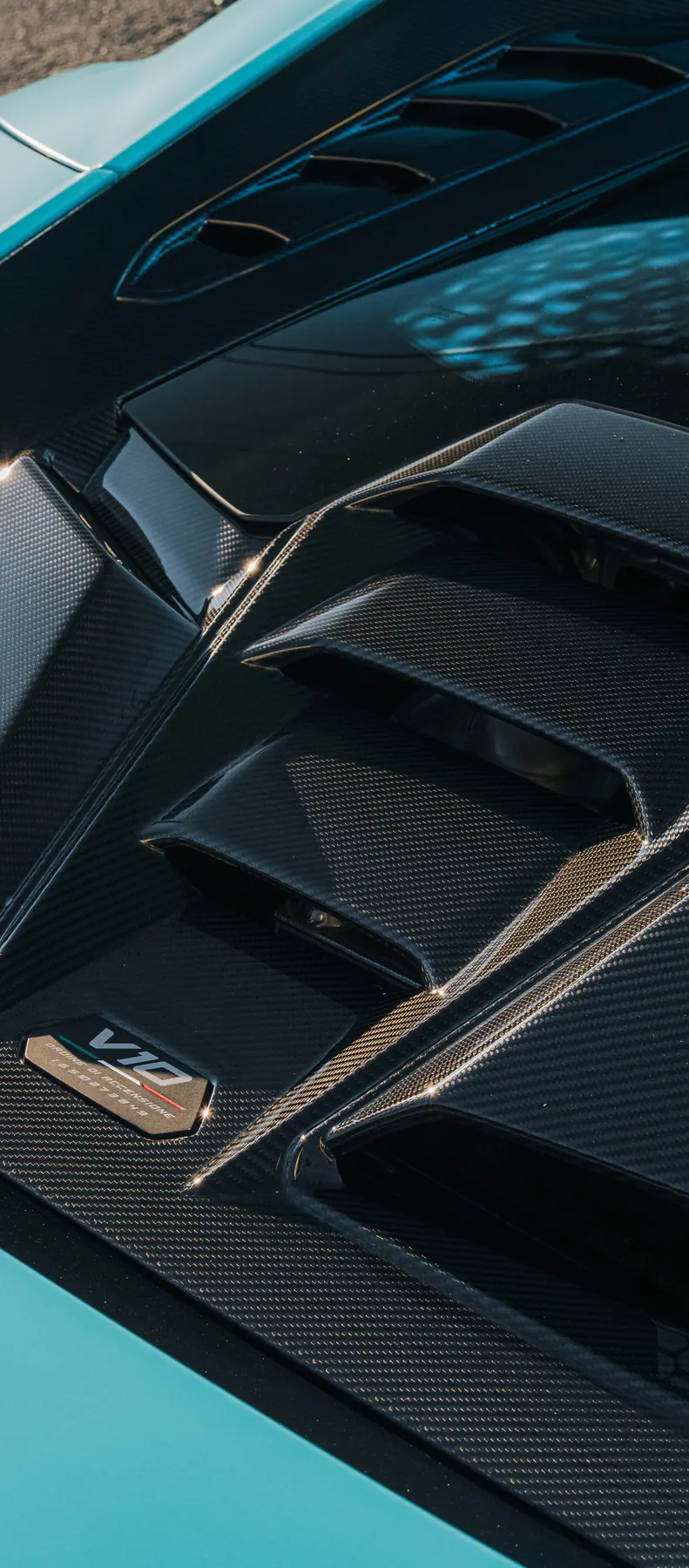 Lamborghini Huracan Tecnica hood with Ceramic Pro coating at Ecophant Auto Boca Raton