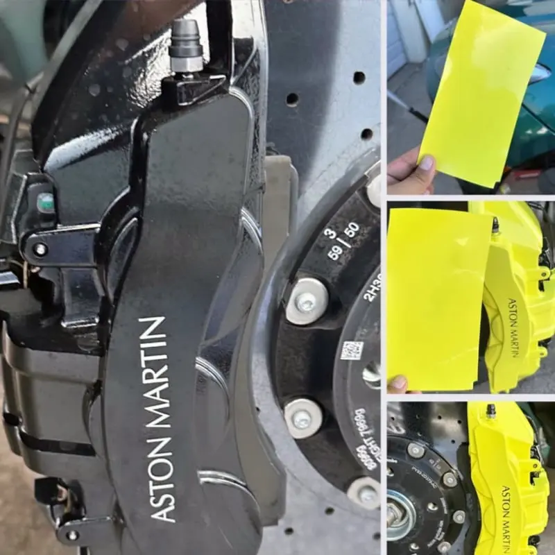 Painted calipers on an Aston Martin at Ecophant Auto Boca Raton