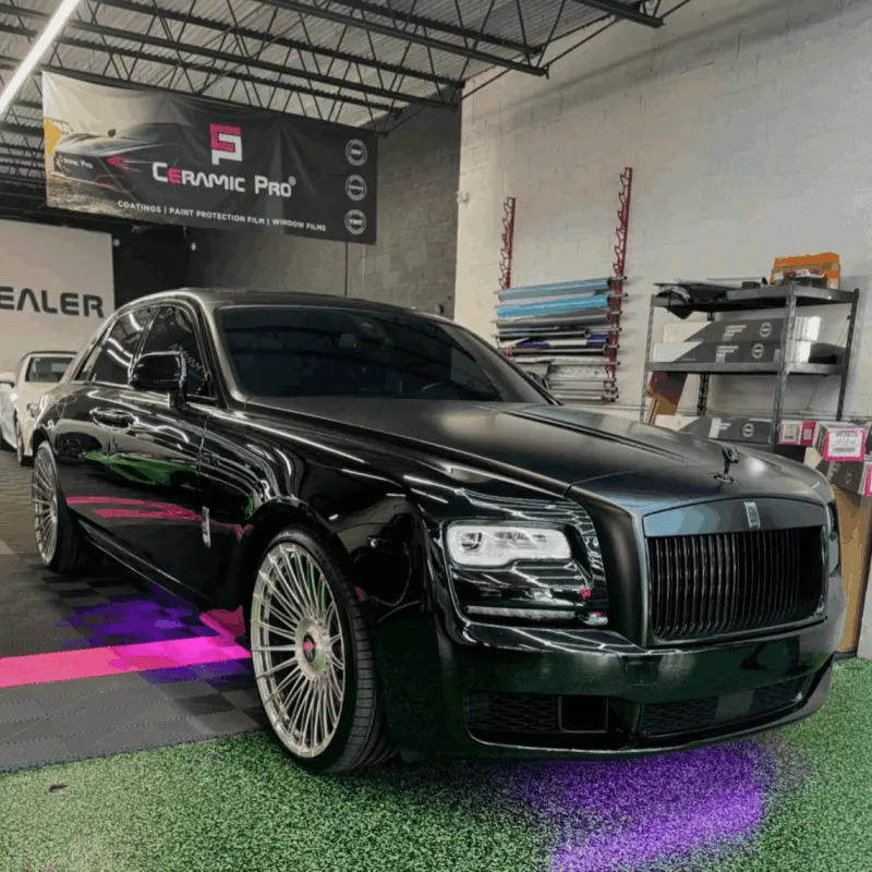 PPF installed on a Rolls-Royce, detail view, at Ecophant Auto Boca Raton