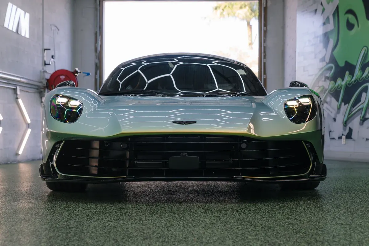 Aston Martin Valhalla with PPF paint protection film applied at Ecophant Auto in Boca Raton