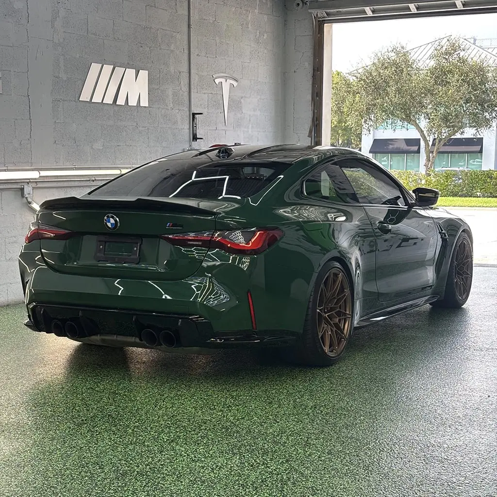 Vinyl wrap on a BMW M4 at Ecophant Auto Boca Raton