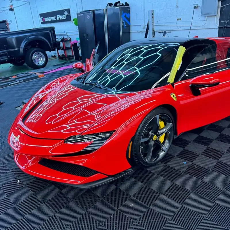 Window tinting installed on a Ferrari at Ecophant Auto Boca Raton