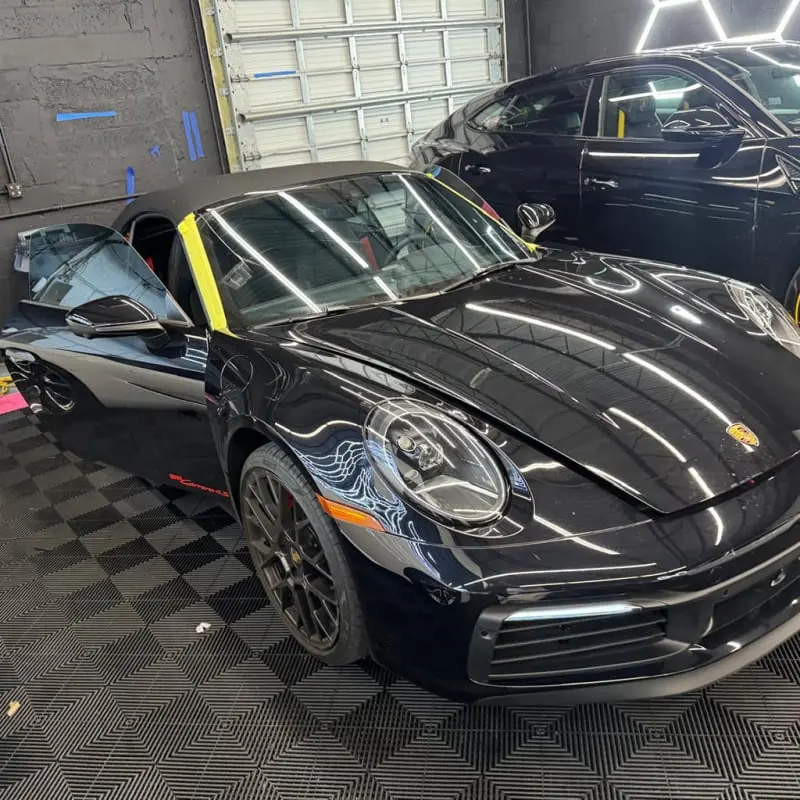 Window tinting installed on a Porsche at Ecophant Auto Boca Raton